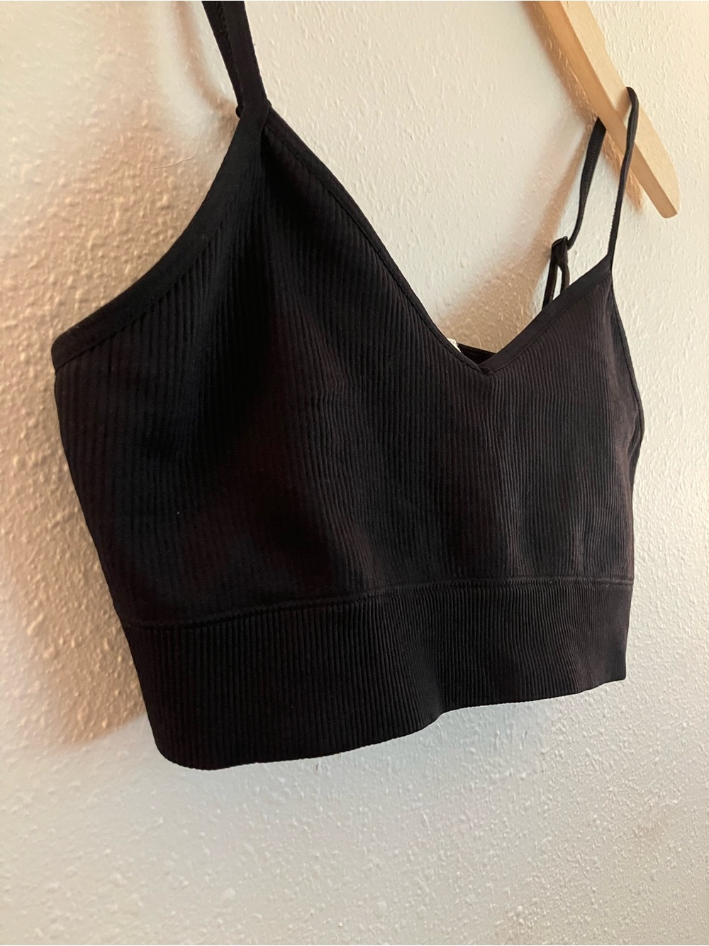 Old Navy Black Ribbed Bralette wireless Sports Bra Large - Picture 3 of 10